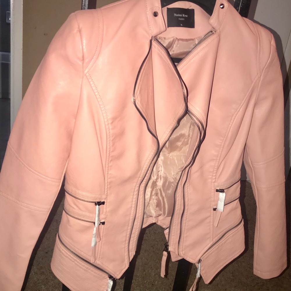 Noemi Kent Paris Dusty Pink Leather Jacket